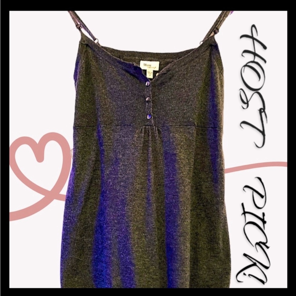 •Mimi Maternity baby doll tank with adjustable straps in Heather Gray